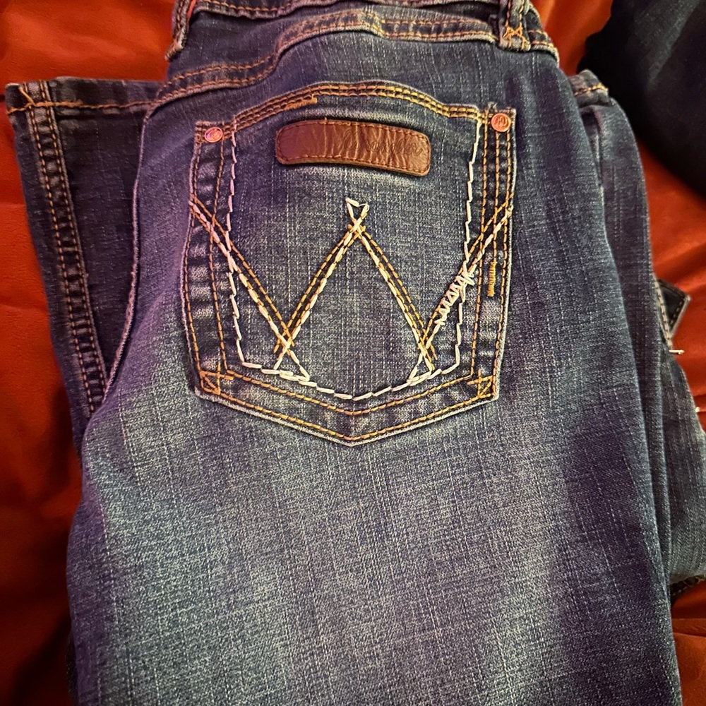 Wrangler Q-Baby Ultimate Riding Jeans – Size 7 x 32 – Dark Wash Bootcut